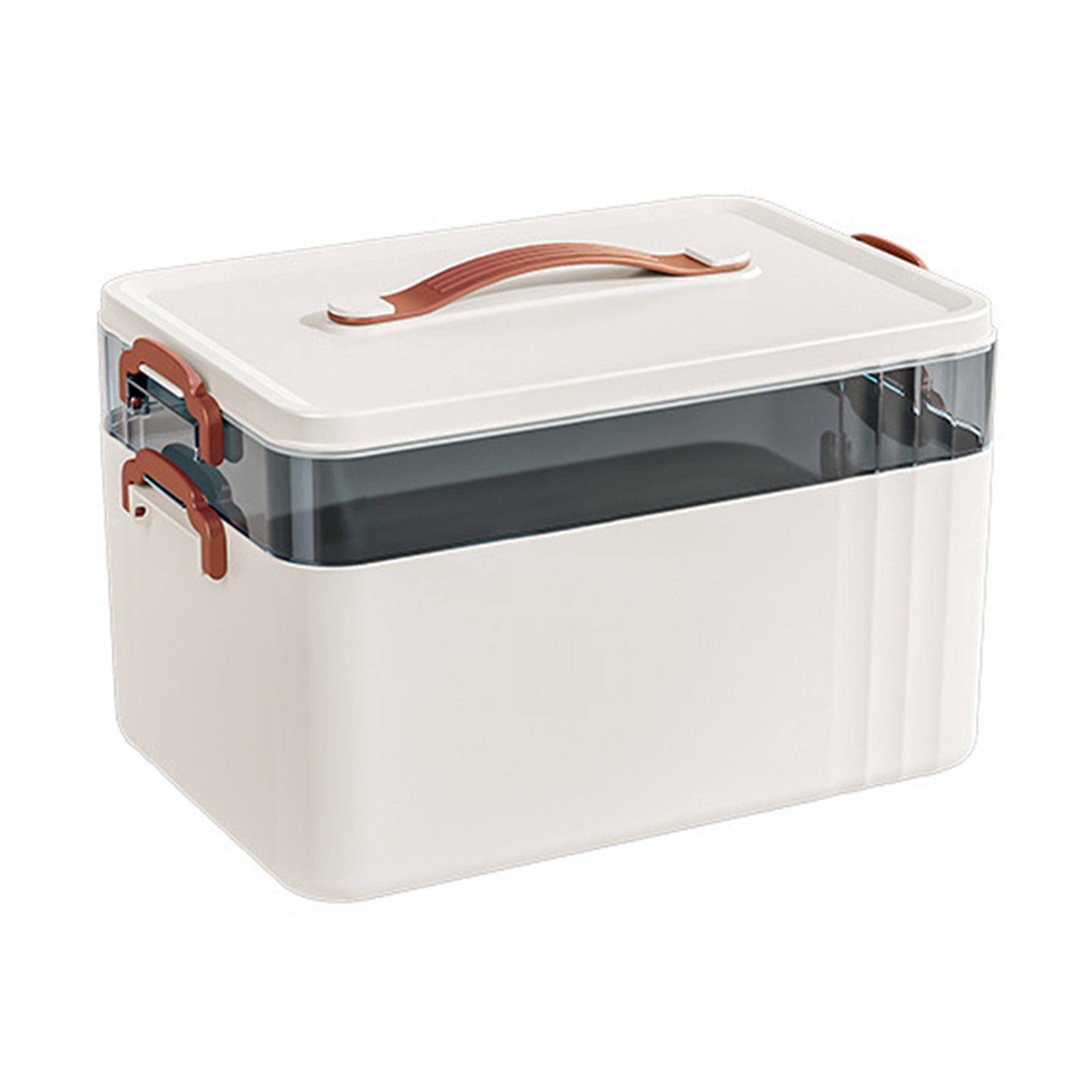 OIUR 3-Tier Medicine Box with Handle Large Capacity Multi-layer Design BPA Free Good Sealing Tablet Pill Organizer Medicine Case