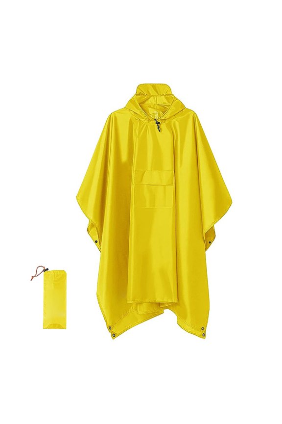 3-in-1 Multi-functional Cloak Raincoat Adult Hooded Rain Poncho with Pocket Waterproof Lightweight Unisex Raincoat