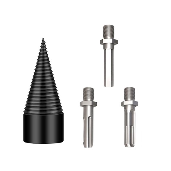 OIUR 32/42/50MM Wood Splitter Drill Bit, Firewood Log Splitter with Hex, Round, Shank Handle, Heavy Duty Electric Hammer Drill Bit