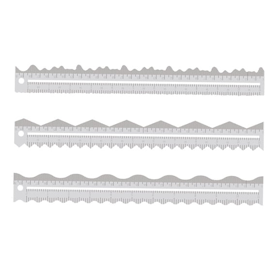 OIUR 3Pcs 11.81" Acrylic Paper Tearing Ruler Deckle Edge Ruler for Cutting Paper to Irregular Edge Wavy Edge Measuring Tool for Embossing DIY Scrapbooking Card Making