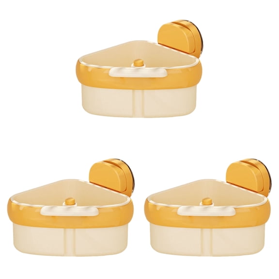 OIUR 3Pcs Corner Sink Strainer Baskets Strong Load-bearing Simple Installation Suction Cup Triangle Storage Racks with Drain Hole