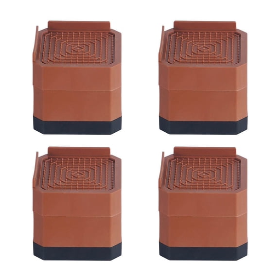 OIUR 4Pcs Rectangle Furniture Riser Stackable Heavy Duty Bed Riser Anti-slip Washing Machine Refrigerator Desk Couch Chair Sofa Leg Lift Heightening Foot Pad
