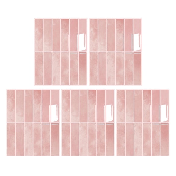 OIUR 5 Pcs 3D Wall Sticker Self-adhesive Wall Panel Peel And Stick Tile Sticker Waterproof Wallpaper for Kitchen Bathroom Decoration
