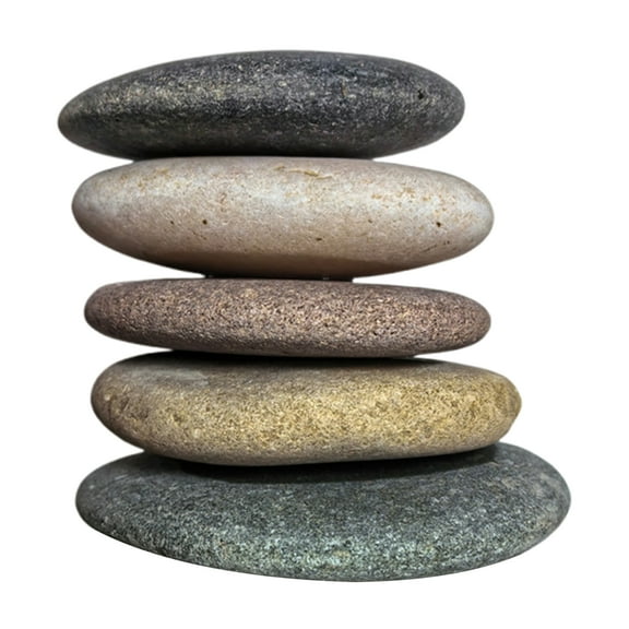 OIUR 5 Pcs Painting Pebbles Natural River Rocks Smooth Unpolished Flat Pebbles for Kids Adults Painting Art DIY Crafting Garden Decor