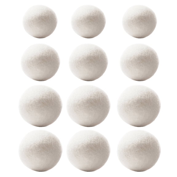 OIUR 6/12Pcs Wool Dryer Balls 6/7/8CM 3 Sizes Organic Natural Fabric Softener Reduce Drying Time Hypoallergenic Reusable Hand-Felted Laundry Balls