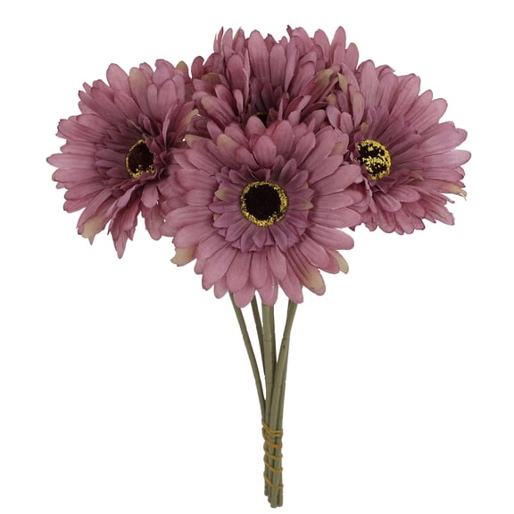 OIUR 6 Pcs Artificial Gerbera Daisies Fake Flowers with Bendable Stem Faux Gerbera Flowers for Flower Arrangement Wedding Party Table Centerpiece