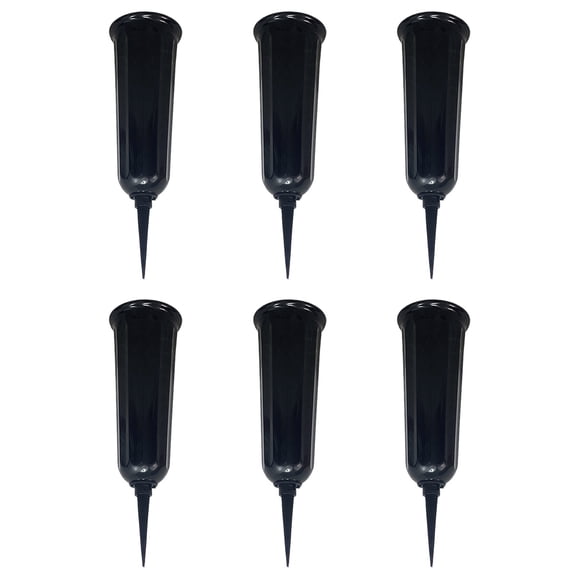 OIUR 6 Pcs Cemetery Vase Memorial Floral Vase Headstones Flower Holder Tomb Cone Vase with Spike for Flower Arrangement Graves Headstones