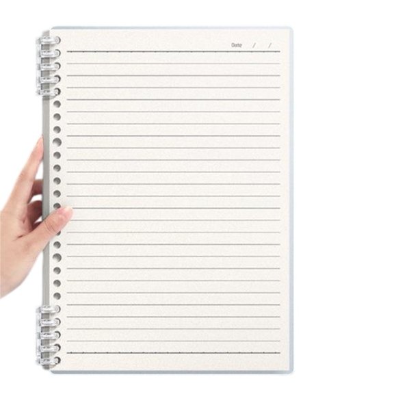 OIUR A5 Spiral Notebook, Lined /Horizontal Grid/Blank Inner Page, Morandi Solid Color Cover Sketchbook for Office Stationery