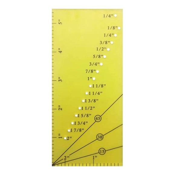 OIUR Acrylic Sewing Ruler 15/30/45 Degrees Precise Scale Professional DIY Sewing Craft Projects Patchwork Ruler with Holes Sewing Enthusiasts Gift