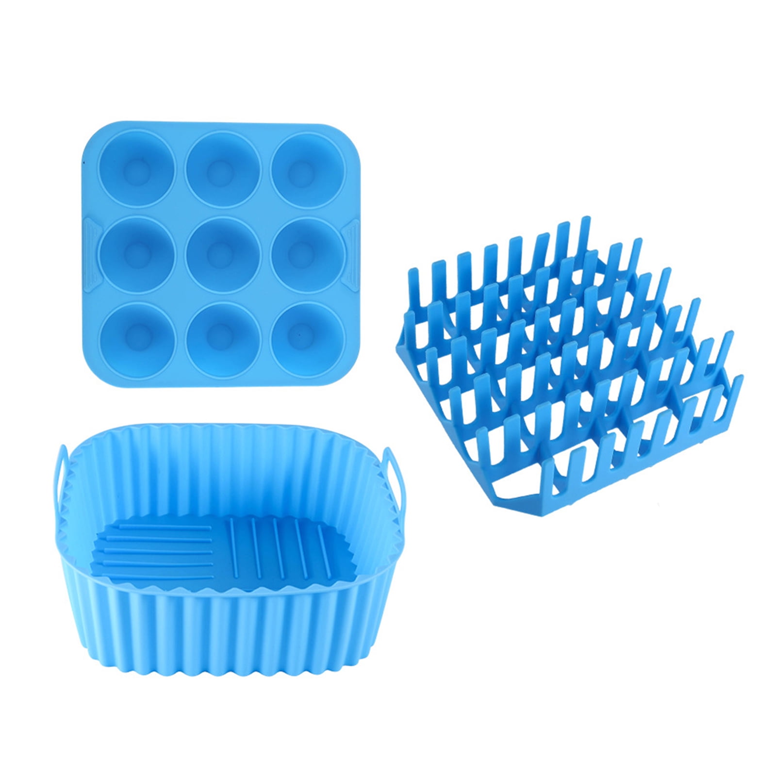 OIUR Air Fryer Silicone Basket Liners Large Square Oven Pan BBQ Grill Reusable Cake Molds for Hot Dogs Bacon Jelly
