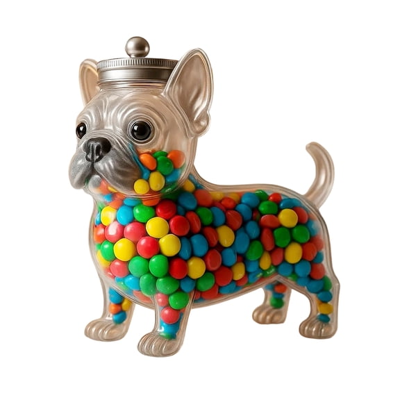 OIUR Animal-Shaped Candy Jar Airtight Storage Jar with Lid Cute Transparent Cat Dog Design Snack Jar for Kitchen Countertop Cabinet