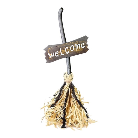 OIUR Animated Floating Witch Broom 28" Halloween Magic Dancing Broom Light Up Moving Broomstick with Sound for Haunted House Floor Decor