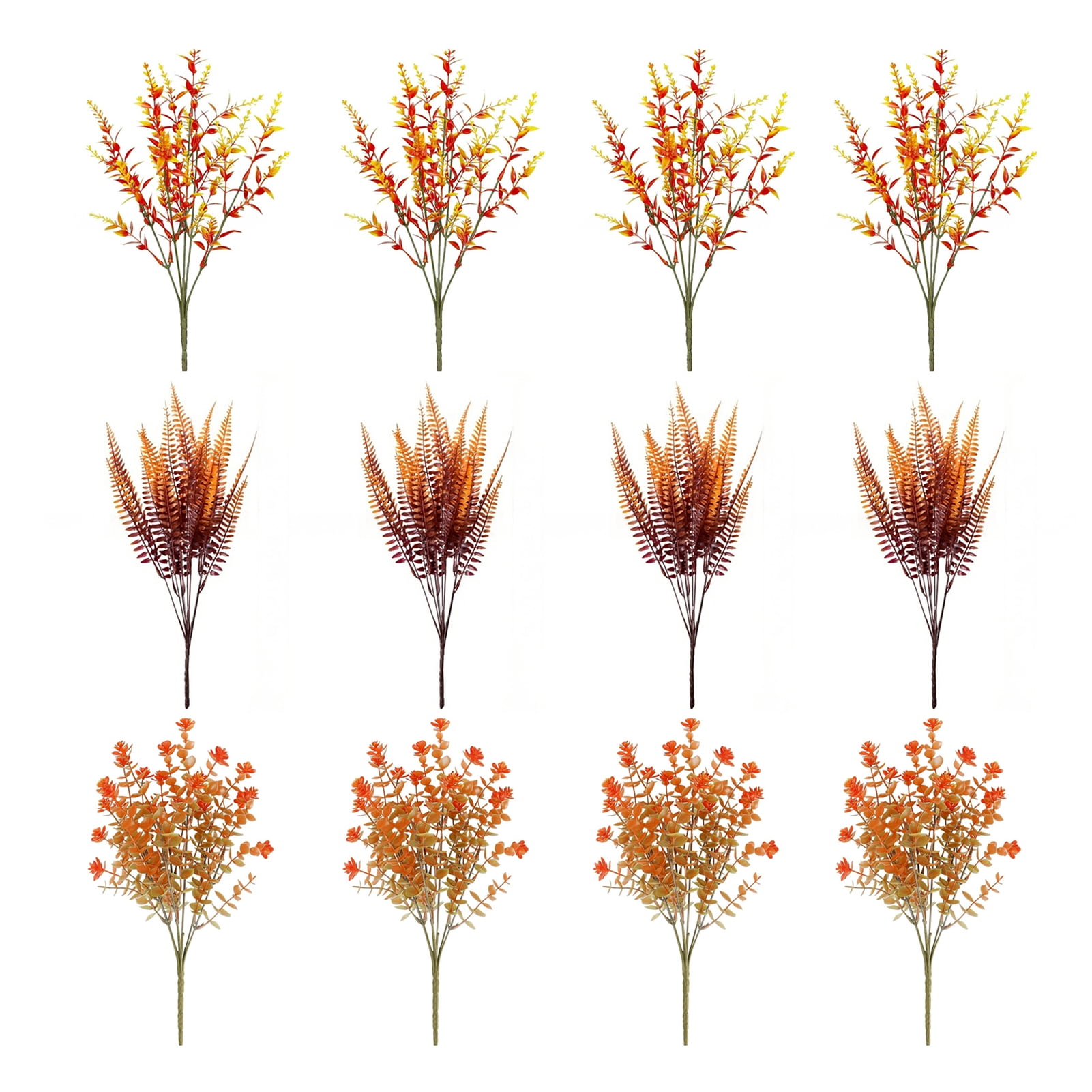 OIUR Autumn Artificial Flowers Outdoor Fake Plants UV Resistant Faux Flower in Bulk for Hanging Planters Porch Garden Vase Window Box