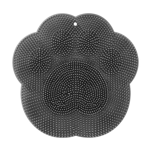 OIUR Bathing Foot Mat 30x30cm Soft Bristles Exfoliation Cleansing Shower Foot Mat with Suction Cup Design Home Bathroom Essential