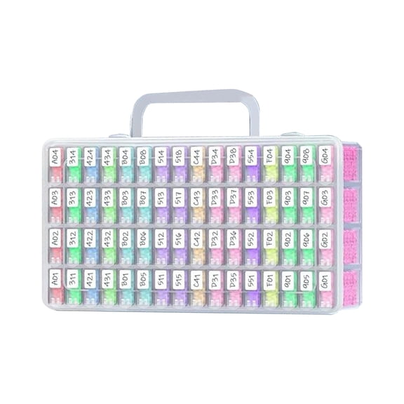 OIUR Bead Storage Box Large Capacity Multiple Compartments Transparent Design Rhinestones Painting Storage Container
