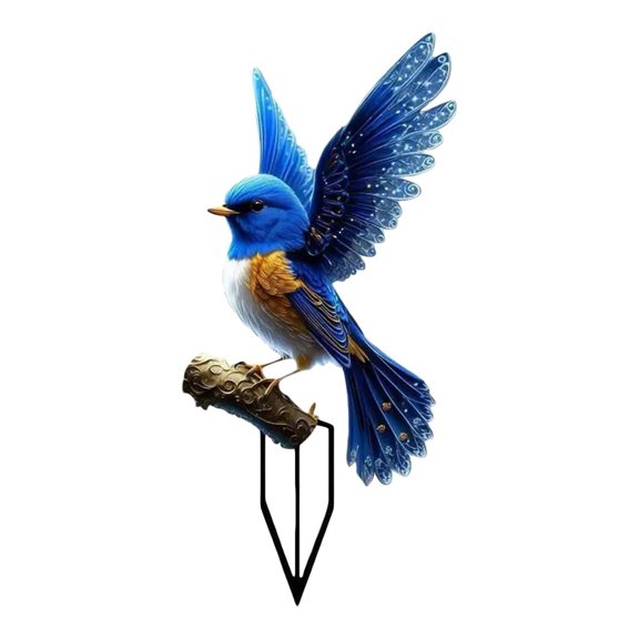 OIUR Bird Garden Decor Stake Acrylic 2D Flat Bird Decoration Yard Art Weatherproof Bird Stake for Outdoors Lawns Patios