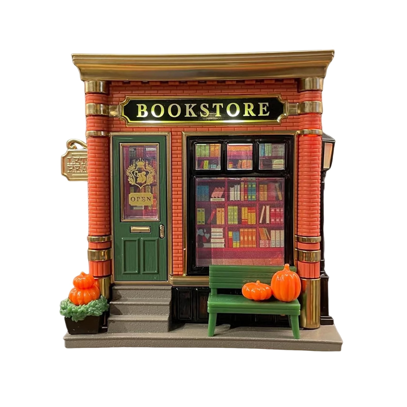OIUR Bookstore Night Light Wall Projector Miniature Book Store LED Lamp Home Office Living Room Bedroom Wall Decoration Book Lovers Gift
