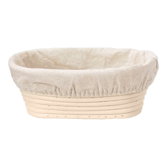 OIUR Bread Proofing Basket Handwoven Rattan Banneton for Sourdough Baking Round Spiral Design Storage Basket with Liner Bread Making Gift