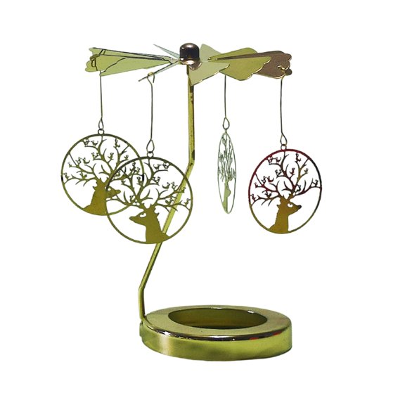 OIUR Candle Carousel Topper Rotating Tealight Topper Spinning Carousel Tealight Decoration for Centerpiece Mantel Table Decoration