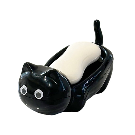 Soap Box Graphics OIUR Cat Soap Box, with Self-Draining Design, Durable Plastic Soap ...
