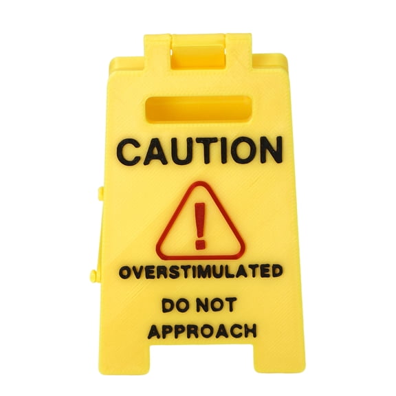 OIUR Caution Overstimulated Desk Sign Do Not Approach Office Desk Sign Workspace Cubicle Sign Gag Gift for Coworker Teammate