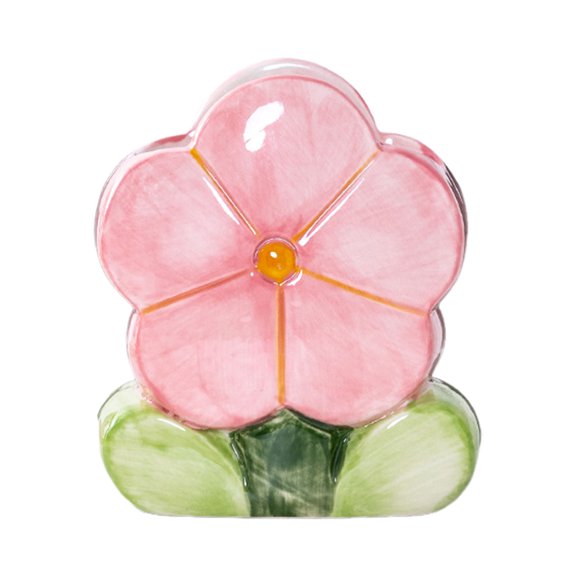 OIUR Ceramic Flower Pen Holder Cute Desk Office Storage Box Stationery Shelf Multifunctional Aesthetic Desktop Organizer for Makeup Tools Rulers Brushes