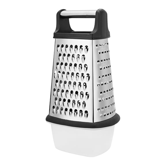 OIUR Cheese Grater with Container 4 Sides Box Grater for Vegetable Ginger Cutter Handheld Kitchen Food Shredder for Cheese Zest Veggies