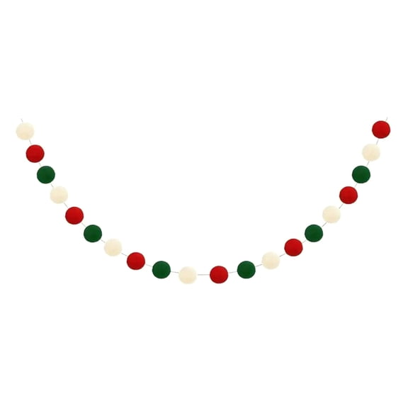 OIUR Christmas Ornament 20 Ball Cute Pastel Pompom Strings Colorful Pom Pom Garland for Holiday Parties Home Decoration