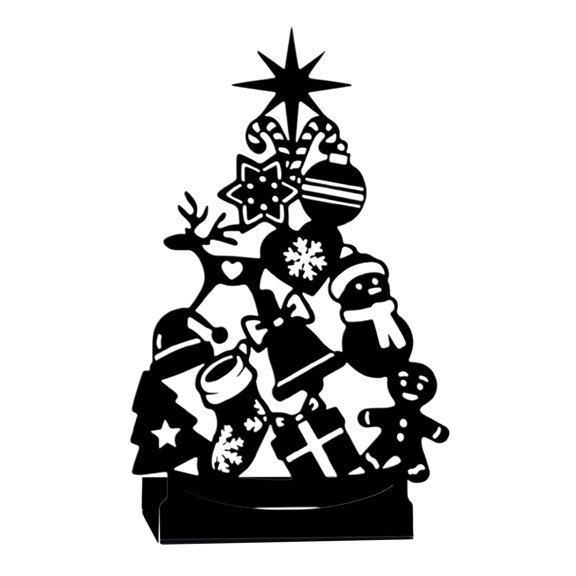 OIUR Christmas Shadow Candle Holder Funny Metal Tree Shaped Shadow Candle Stand Tabletop Decorative Tea Light Holder for Holiday Kitchen Fireplace Dining Table Decor