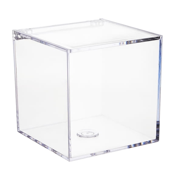OIUR Clear Acrylic Boxes Small Square Cube Containers with Lid Plastic Storage Organizer for Candy Pill Tiny Jewelry
