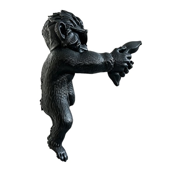 OIUR Cool Monkey Figurine Computer Monitor Decor, Funny Monkey Statue Ornament, Decorative Monkey with Banana Decoration for Home Office Desks Car Dashboards