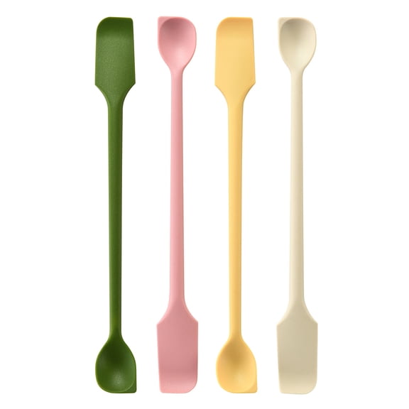 OIUR Double-Ended Silicone Spatula Thin Jar Scraper Small Makeup Scrapers Mini Food-Grade Scraper & Spreader for Jams Baking Cooking