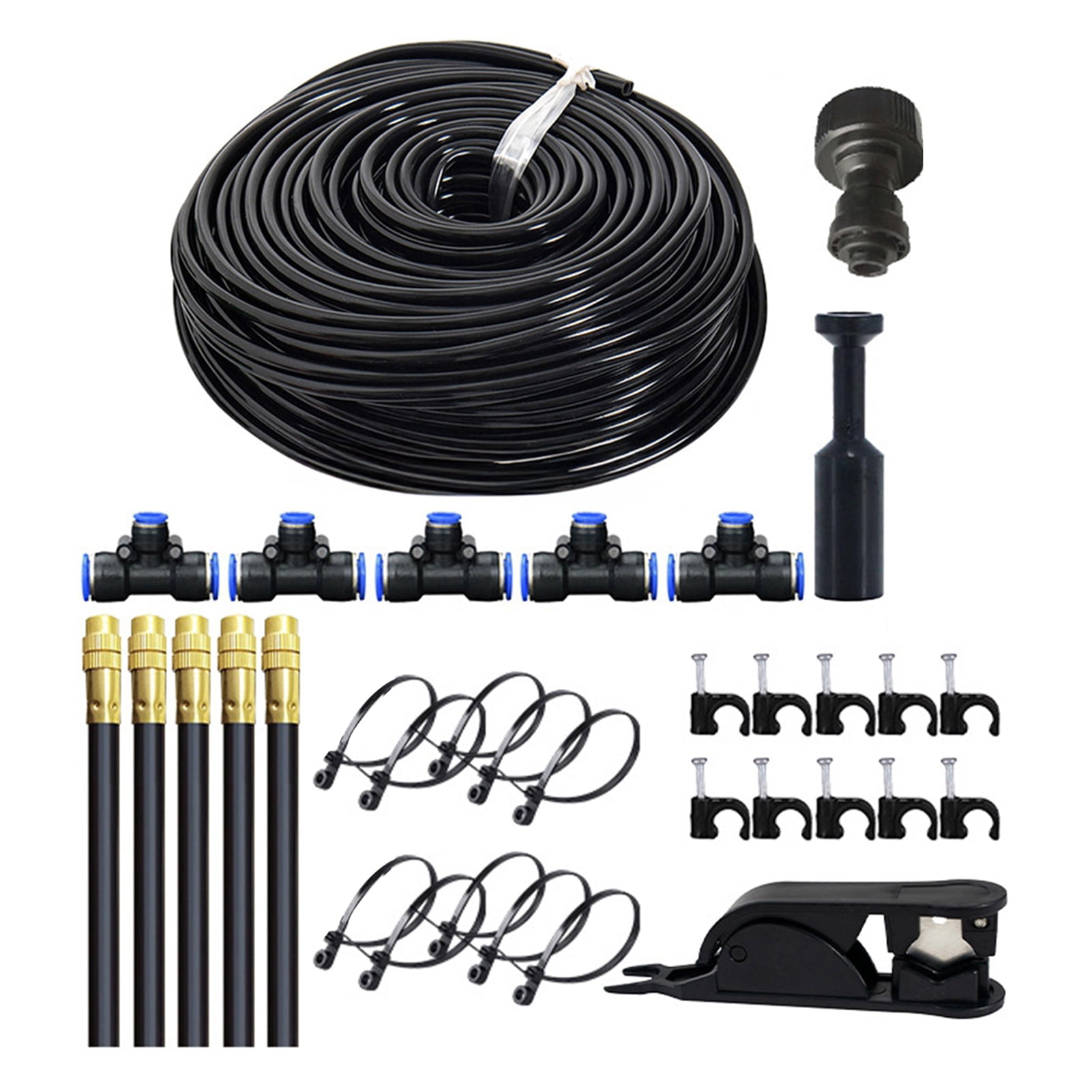 OIUR Drip Irrigation System Garden Watering System with 360 Degree Adjustable Nozzles Mist Irrigation System for Garden Yard Lawn Plants