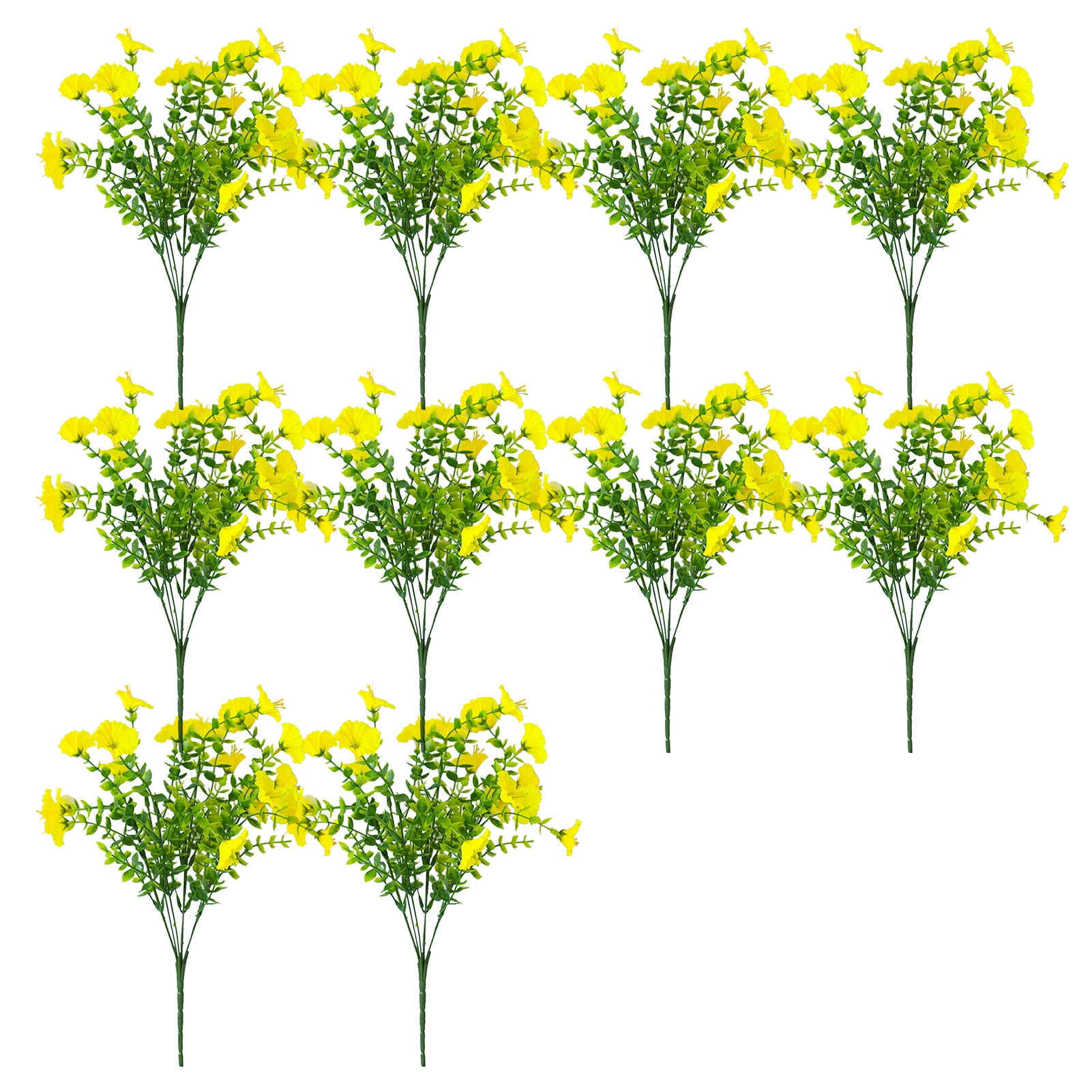 OIUR Faux Petunia Flowers Bunch Outdoor Artificial Flowers Realistic UV Resistant Fake Flowers for Porch Patio Window Box Hanging Basket