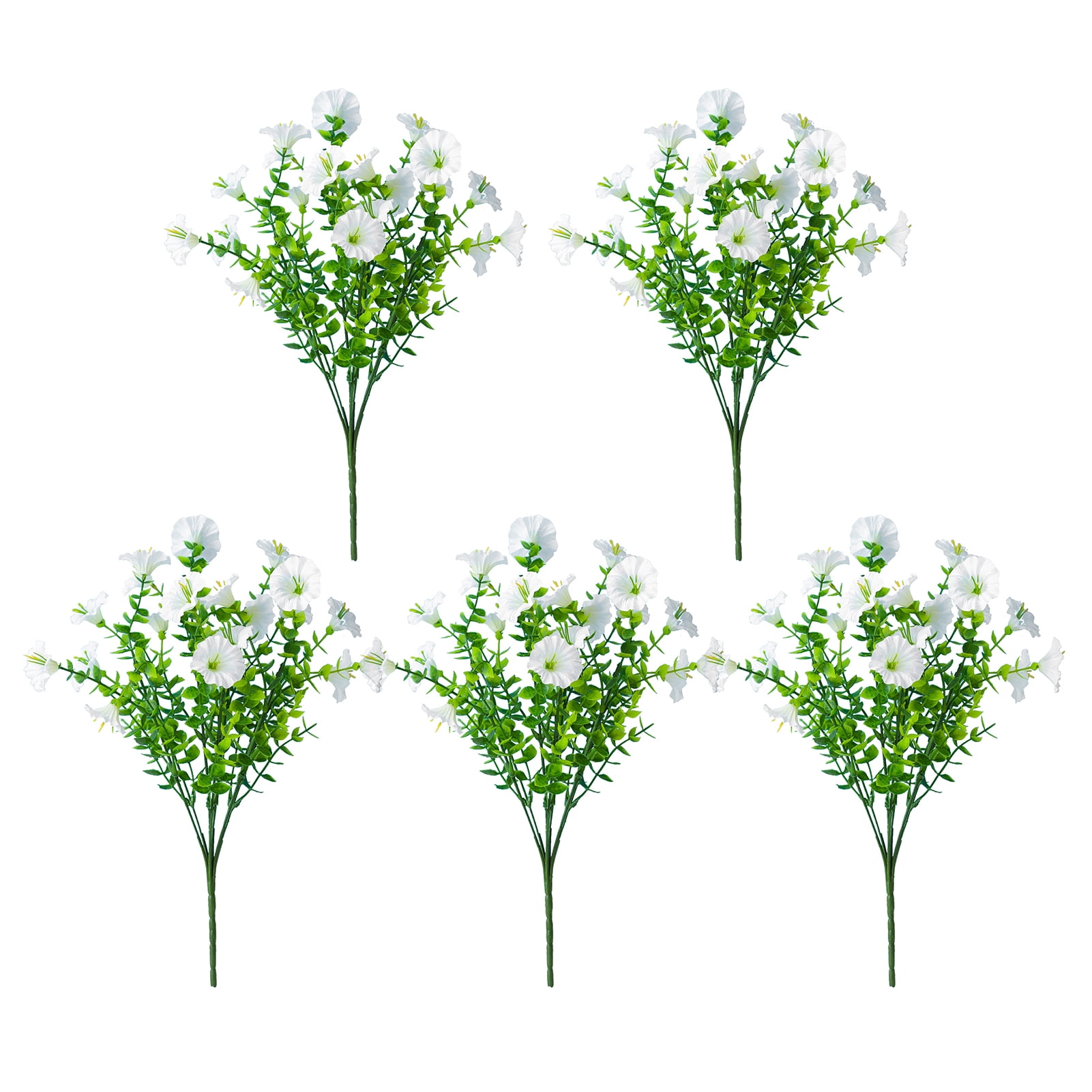 OIUR Faux Petunia Flowers Bunch Outdoor Artificial Flowers Realistic UV Resistant Fake Flowers for Porch Patio Window Box Hanging Basket