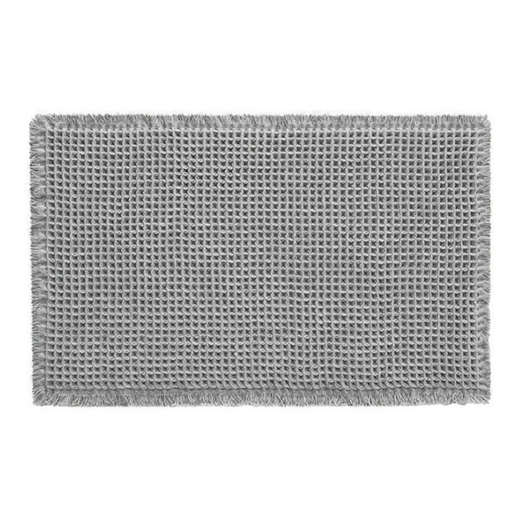 OIUR Floor Mat Absorb Moisture 3D Waffle Texture Door Mat Fringe Trim Anti-Slip Double-Layer Superior Absorbency Entryway Rug for Bathroom Kitchen