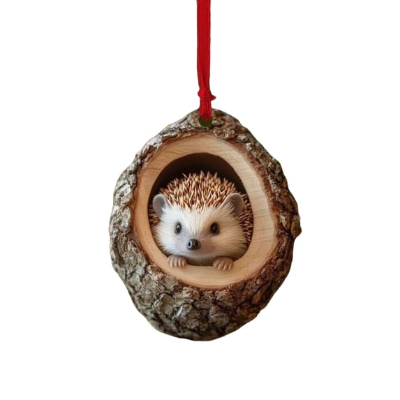 OIUR Forest Animal Christmas Ornament 2D Acrylic Owl Raccoon Koala Squirrel Xmas Tree Hanging Decoration for Tree Home Party Decor