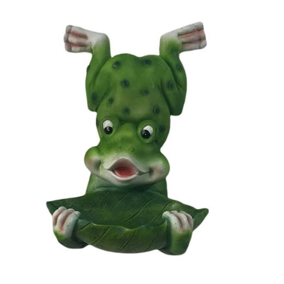 OIUR Frog Statue Birds Feeder Garden Decoration Frog Figurine Resin Frog Design Feeder Bowl for Tree Outdoor Use Patio Backyard Front Porch
