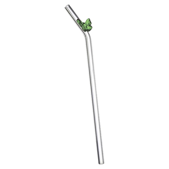 OIUR Glass Reusable Straw Colorful Butterfly Design Glass Straw Heat-Resistant Transparent Borosilicate Straws