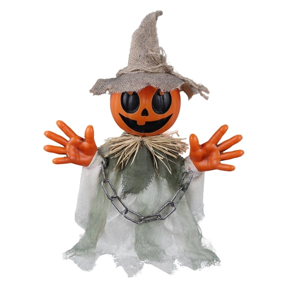 OIUR Halloween Animated Decorations 16″ Walking Pumpkin Ghost with Sound And Touch Sensor for Indoor Outdoor Yard Lawn Decor