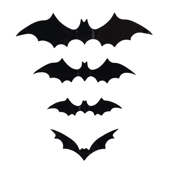 OIUR Halloween Bats Decorations Outdoor Indoor 3D Bat Stickers Horror Gothic Theme Paint-Safe Adhesive Waterproof Decals
