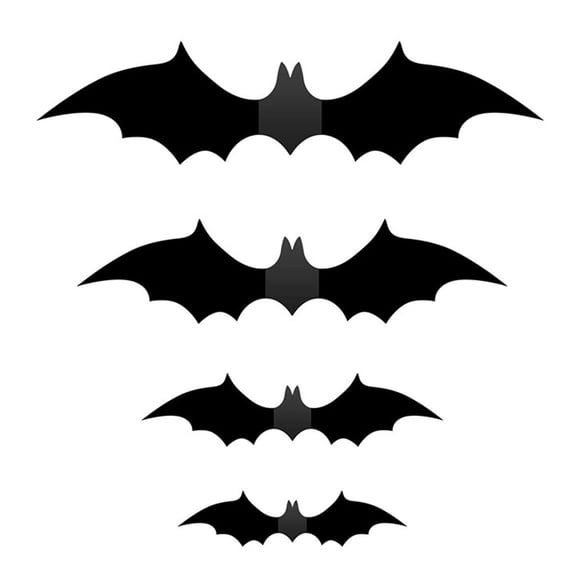 OIUR Halloween Bats Decorations Outdoor Indoor 3D Bat Stickers Horror Gothic Theme Paint-Safe Adhesive Waterproof Decals