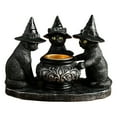 thumbnail image 1 of OIUR Halloween Black Cats Candle Holder Gothic Resin Cat with Witch Hat Statue Tea Light Holder for Indoor Party Mantel Coffee Table Centerpiece, 1 of 7