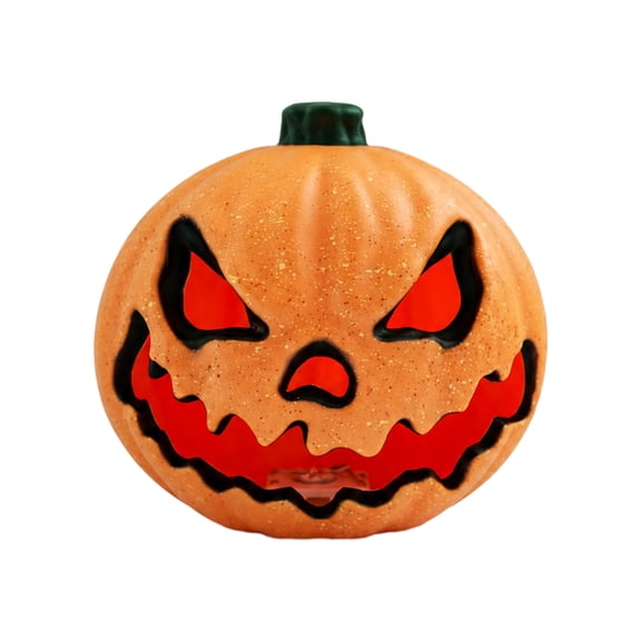OIUR Halloween Evil Pumpkin Lantern, Large LED Light Up Jack O Lantern Decor for Party Scene, Spooky Outdoor Indoor Decoration, Trick or Treat Gift