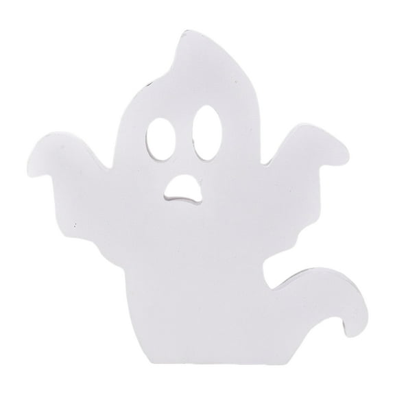 OIUR Halloween Ghost Ornament Freestanding Ghost Sign Tiered Tray Decoration Ghost Table Centerpiece for Halloween Fall Party