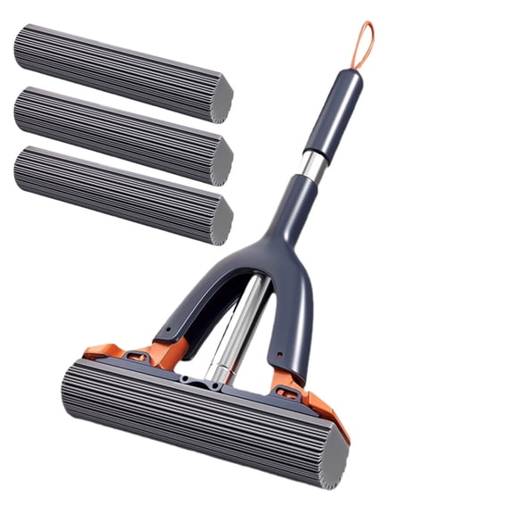 OIUR Handheld Mop Floor Cleaning Lightweight Easy to Operate Sponge Mop with Self-Extrusion Feature Kitchen Window Glass Cleaning Tool