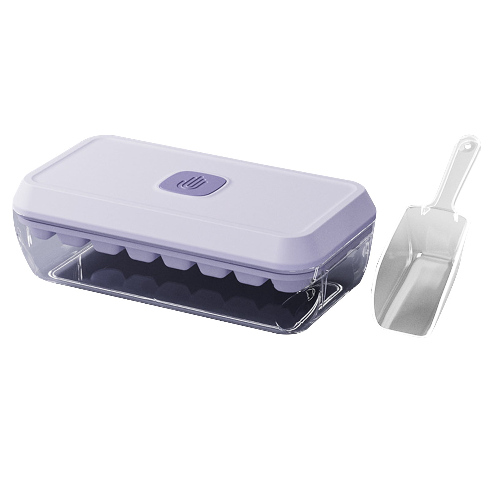 OIUR Ice Cube Tray with Lid And Bin Press-Button Release Ice Mold for Freezer BPA-Free Ice Cube Maker for Drinks
