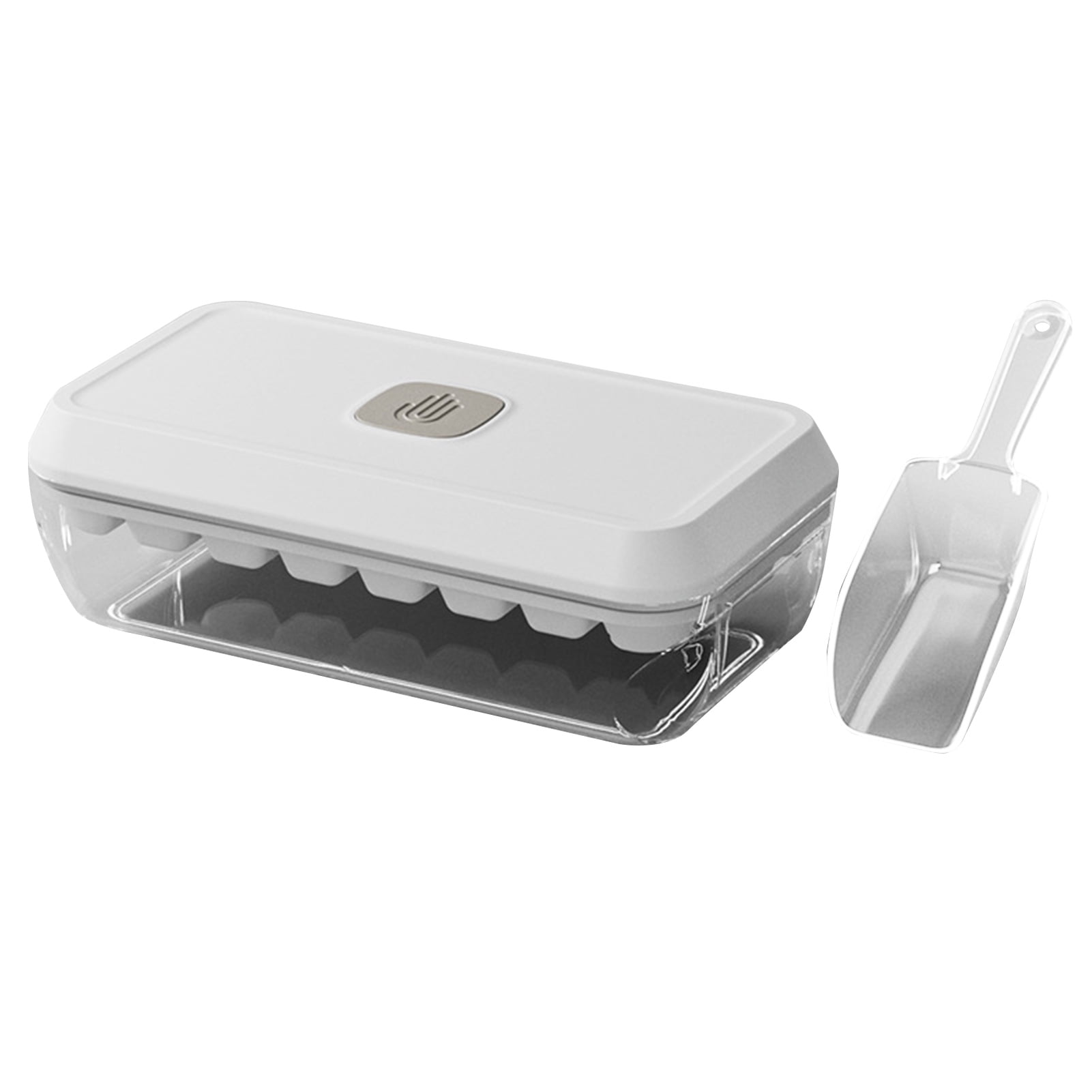 OIUR Ice Cube Tray with Lid And Bin Press-Button Release Ice Mold for Freezer BPA-Free Ice Cube Maker for Drinks