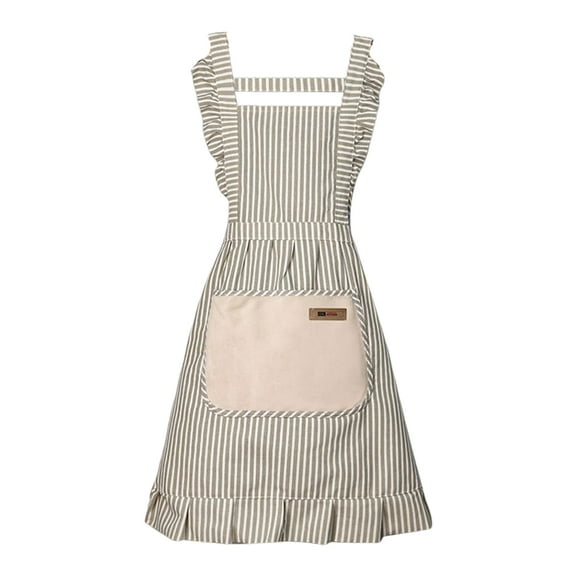 OIUR Kitchen Cooking Aprons Adjustable Strap Bib Aprons Soft Chef Aprons with Large Pockets Unisex Cotton Linen Apron for Men Women