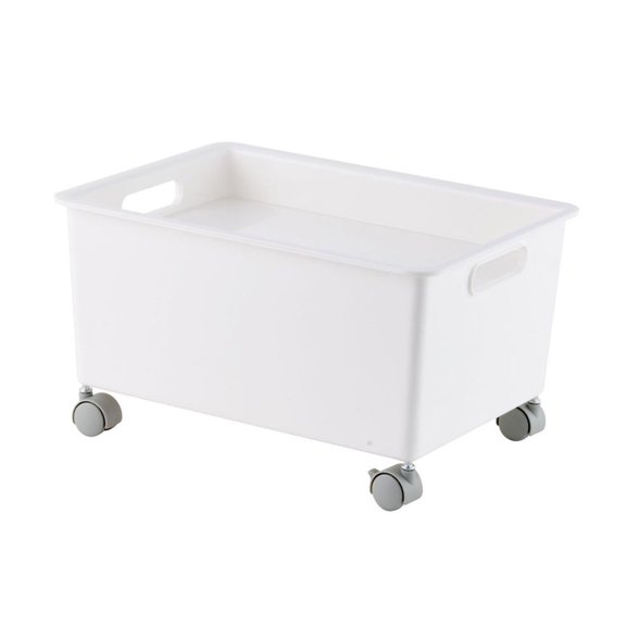 OIUR Large Capacity Storage Box with Roller Laundry Basket Wheeled Storage Bin for Clothes Fitness Equipment Snack Toy Office Organizer Box